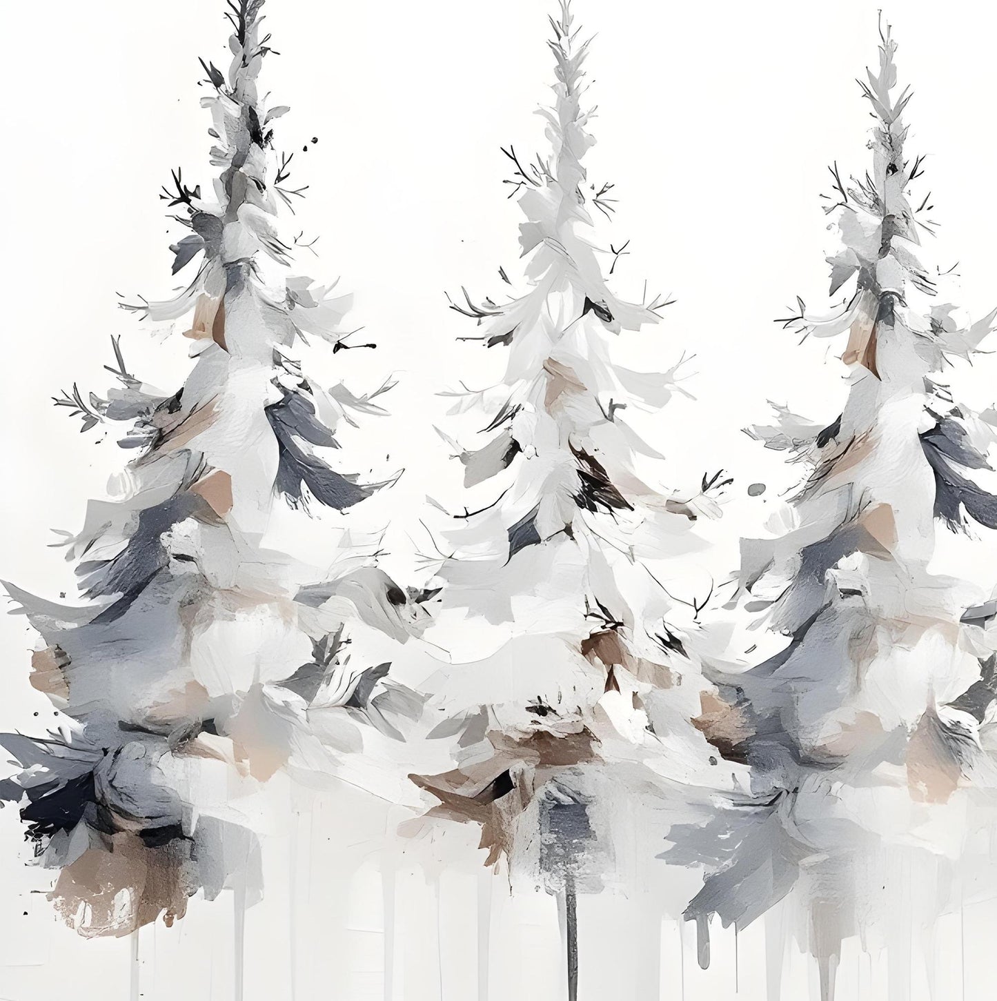 Christmas Tree TV Frame Art Instant Download White Forest Tree Wall Art Christmas Frame TV Art Winter Christmas Samsung TV Art Digital Art