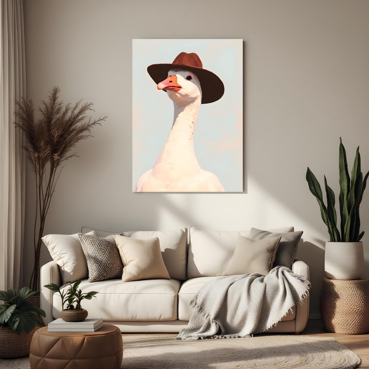 Goose Wall Art Western Goose Print Cowboy Goose Dorm Room Print Printable Cowgirl Goose Wall Art Neutral Boho Goose Print Digital Goose Wall