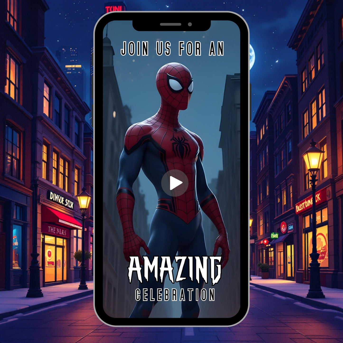 SPIDERMAN Birthday Video Invitation Digital Spiderman Party Video Invite Animated Spider man Evite Editable Spiderman Party Video Evite MP4