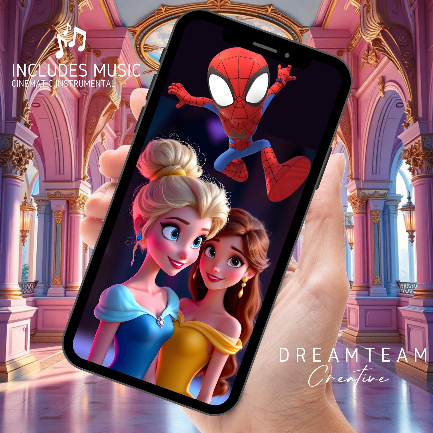 Spidey and Friends Video Invitation Digital Princess Superhero Birthday Video Invite Animated Spiderman and Princess Party Evite Video MP4