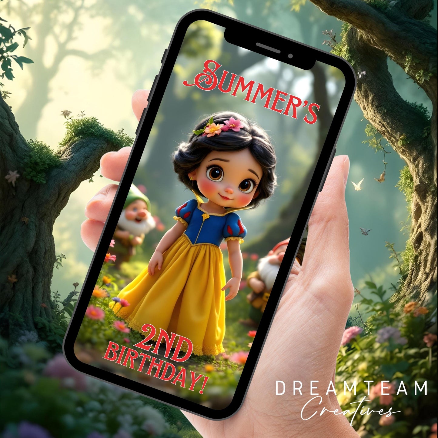 SNOW WHITE Birthday Video Invitation Digital Snow White Birthday Video Invite Princess Invitation Video Princess Snow White Baby Evite MP4