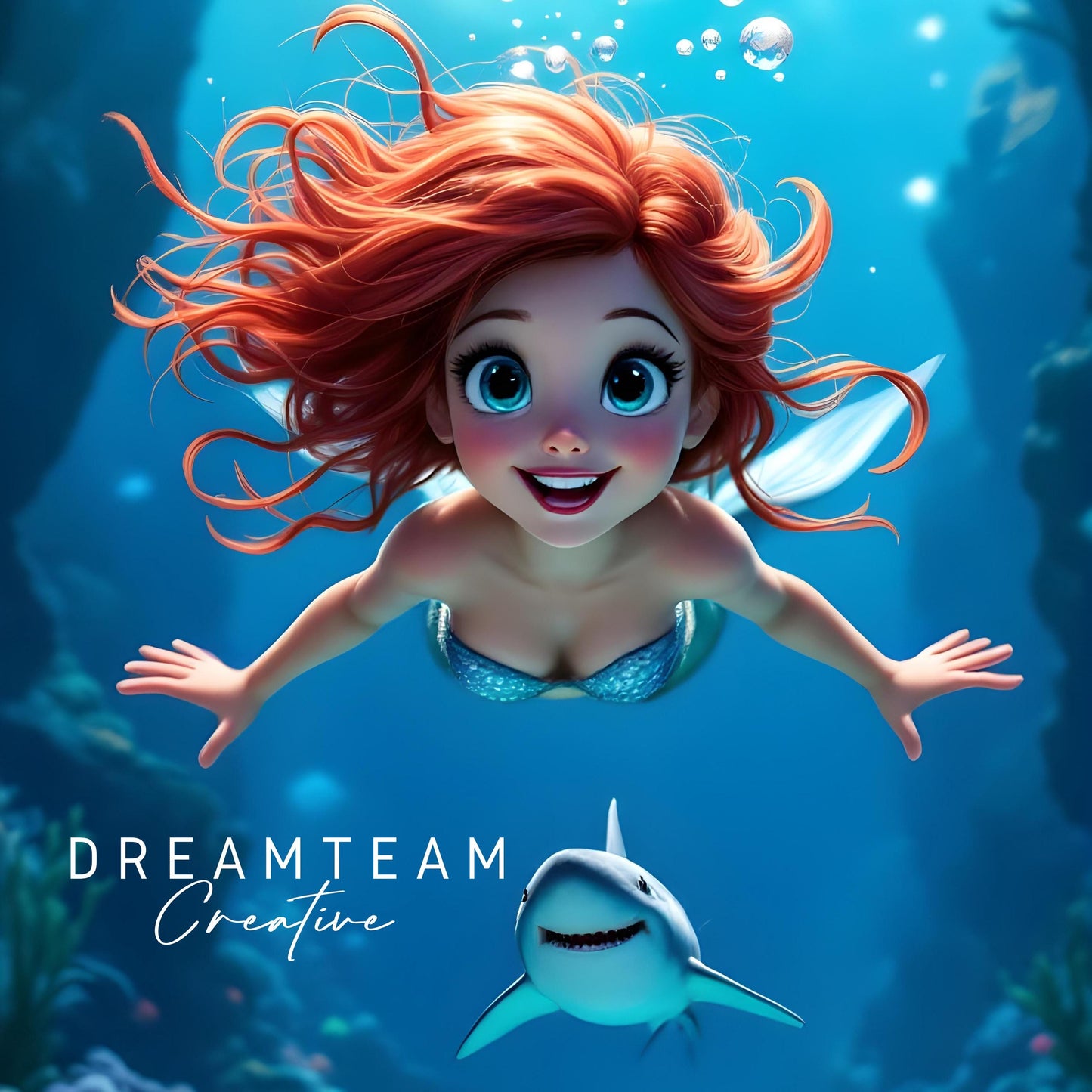 Mermaid Shark Video Invitation Digital Mermaid Shark Birthday Video Invite Animated Shark Mermaid Evite Sibling Mermaid Shark Party MP4