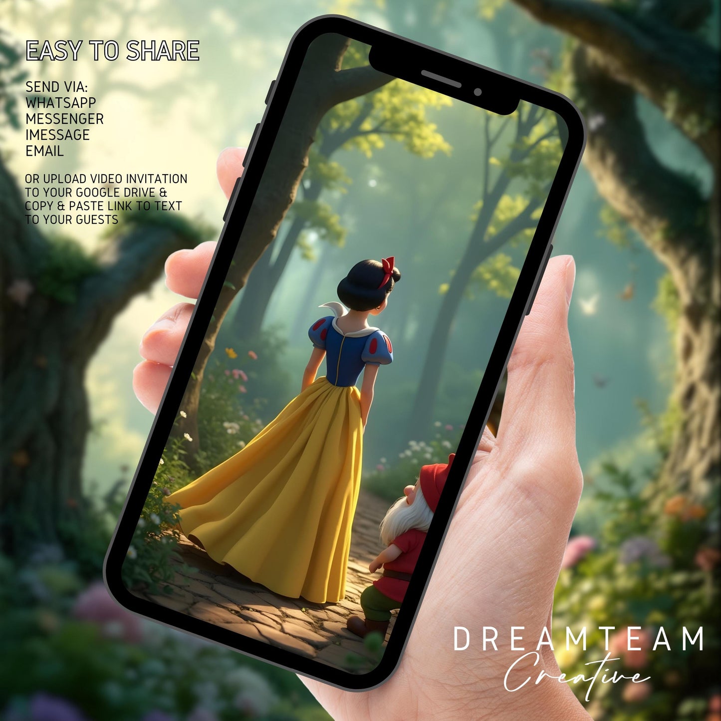 SNOW WHITE Video Invitation Digital Snow White Birthday Video Invite Princess Invitation Video Princess Snow White Birthday Party Evite MP4