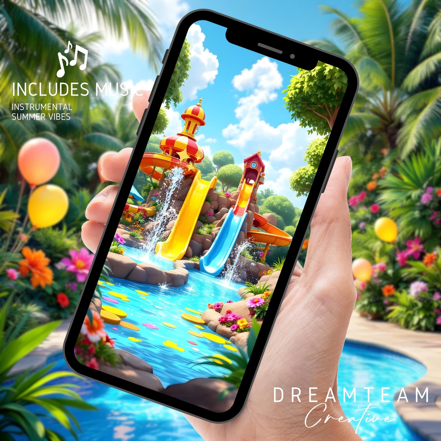 WATERPARK PARTY Invitation Waterpark Birthday Video Invitation Pool Party Video Invite Animated Waterslide Invite Girl Waterpark Evite MP4