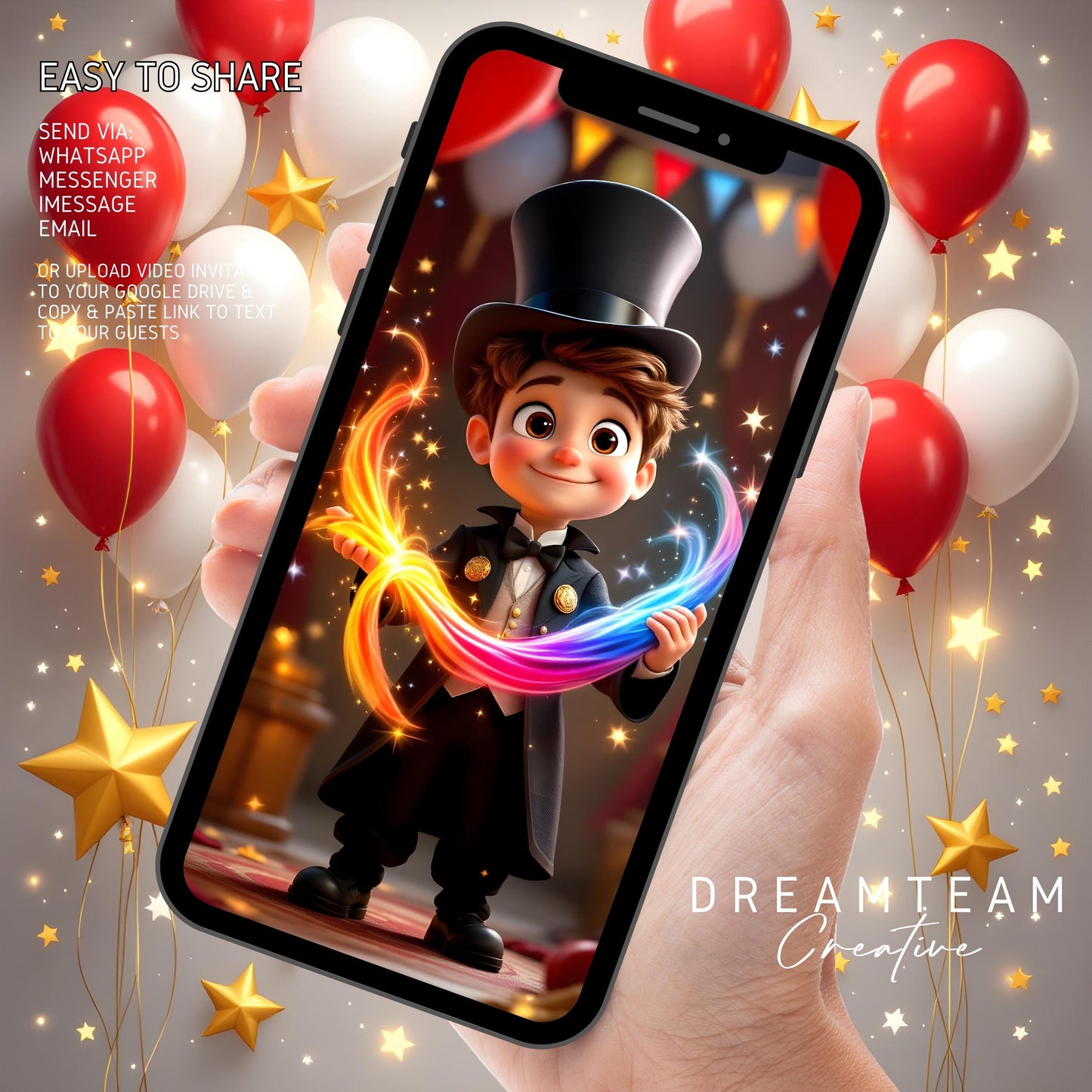 MAGIC PARTY Video Invitation Digital Magic Show Birthday Video Invite Animated Magic Invitation Magic Evite Magician Party Video Magic MP4