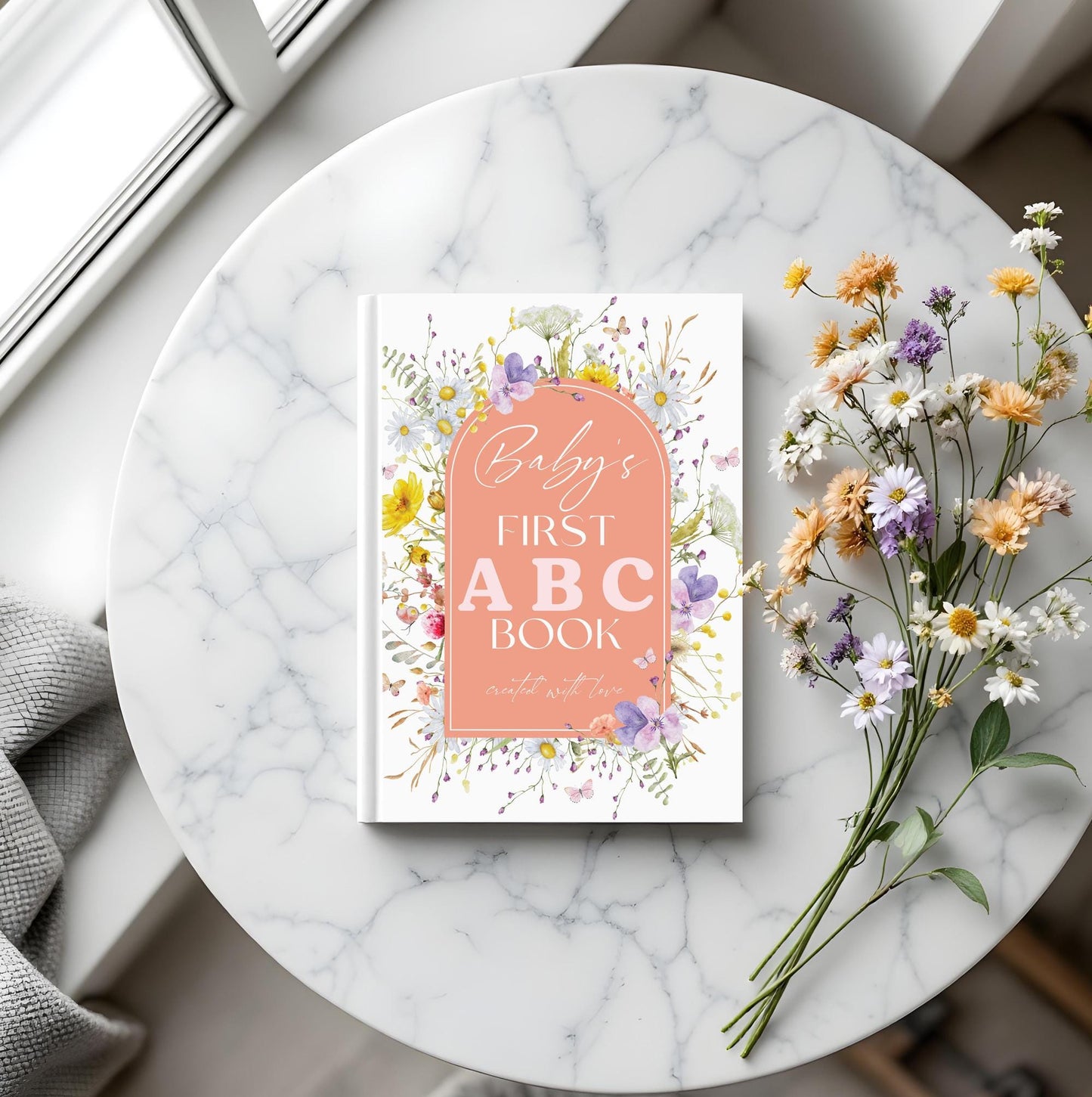 Baby's First ABC Book Wildflower Baby Shower A-Z Baby Book First Alphabet Book Floral Baby Shower ABC Game Template Baby Book Keepsake