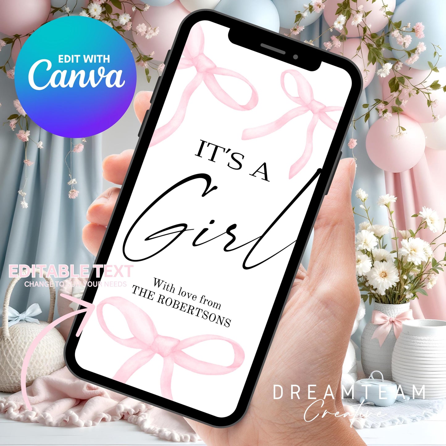 COQUETTE Gender Reveal Announcement Video It's a Girl Video Pregnancy Announcement Video Gender Reveal Video Gender Reveal Pink MP4 Video