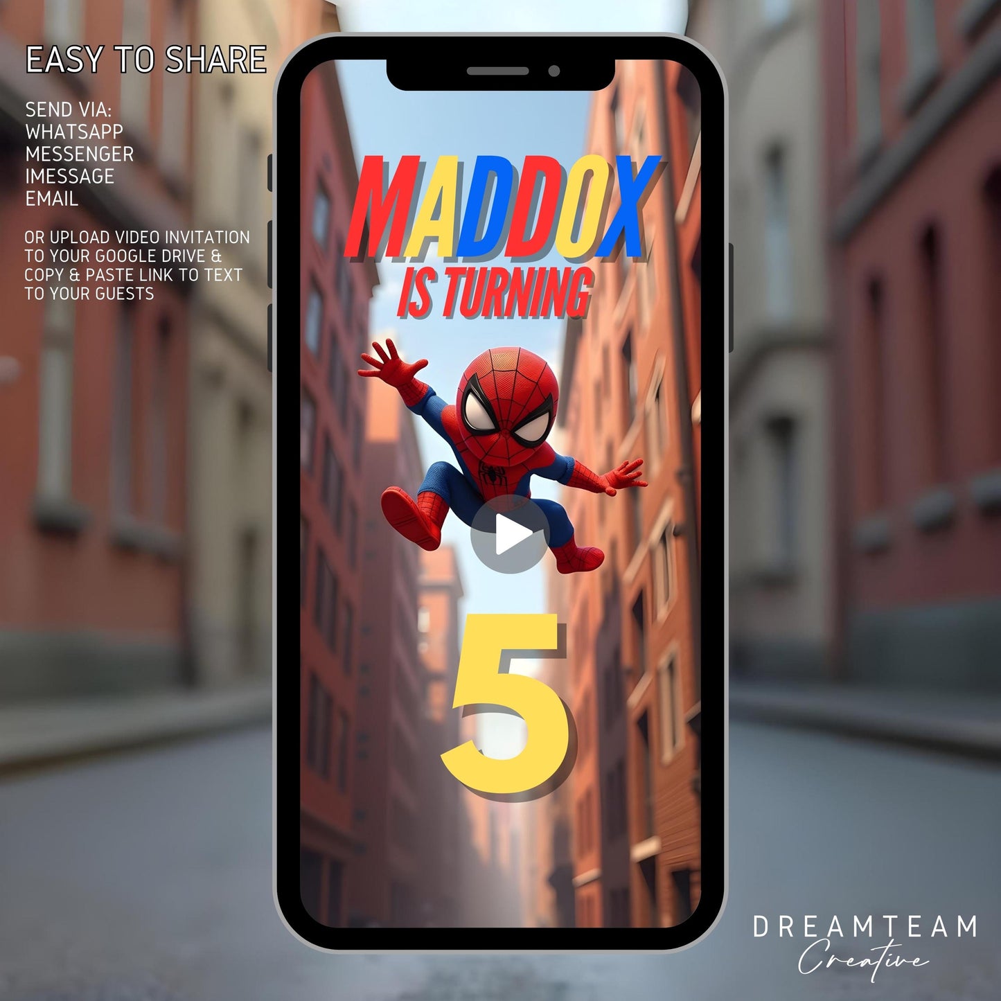 SUPERHERO Video Invitation Digital Superhero Party Video Invite Animated Superhero Birthday Evite Superhero Villain Party Video Evite MP4
