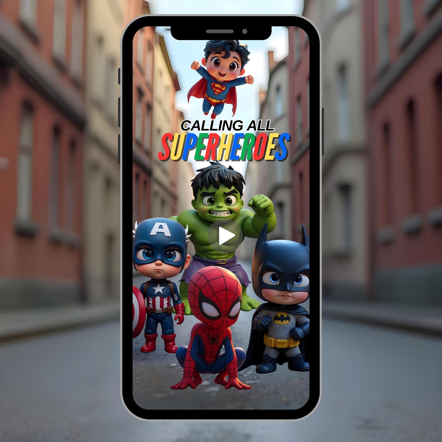 SUPERHERO Video Invitation Digital Superhero Party Video Invite Animated Superhero Birthday Evite Superhero Villain Party Video Evite MP4