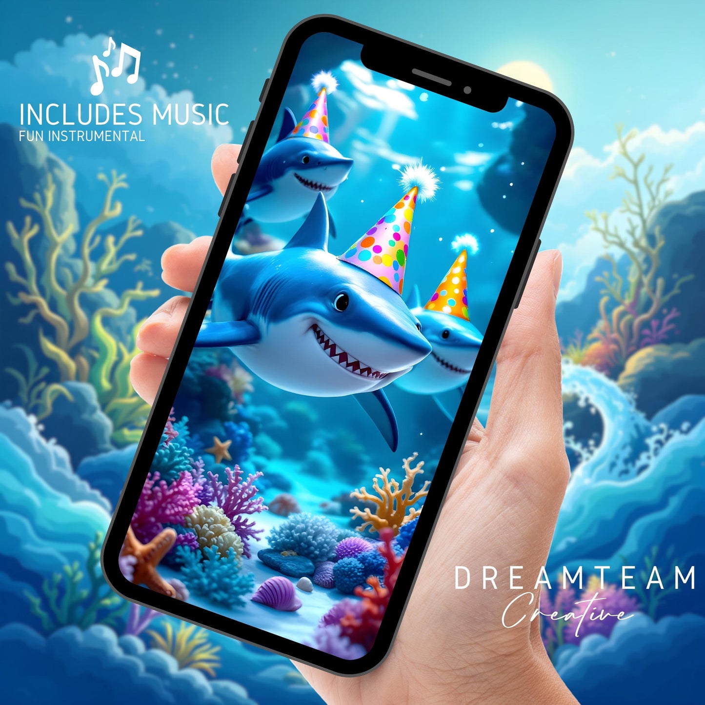 SHARK Birthday VIDEO Invitation Digital Pixar Shark Birthday Invitation Animated Shark Evite Cute Shark Party Invitation Shark Party MP4