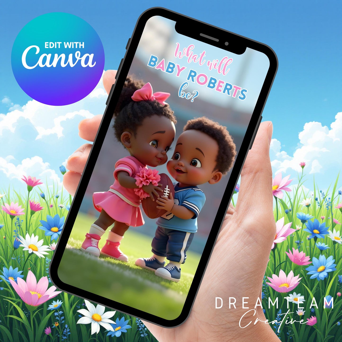 AFRICAN AMERICAN GENDER Reveal Video Announcement Football or Cheerleader Gender Reveal Video African American Girl Video Baby Announcement