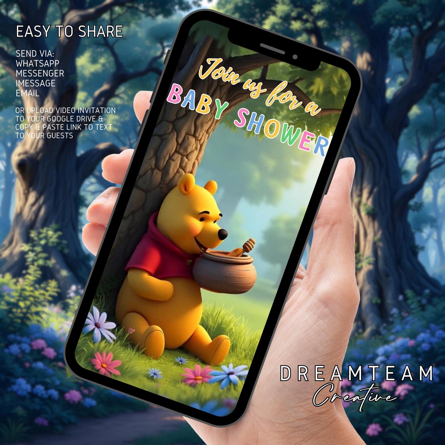BABY SHOWER Video Invitation Winnie the Pooh Baby Shower Invitation Video Pooh Bear and Friends Baby Shower Video Pooh Bear Baby Video MP4