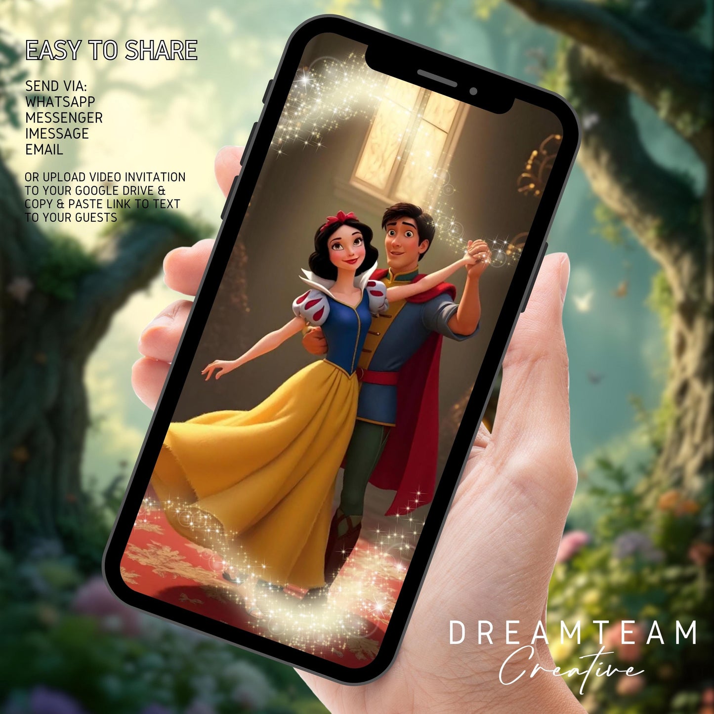SNOW WHITE Video Invitation Snow White Baby Shower Video Invite Princess Baby Shower Video Princess Snow White Girl Baby Shower Evite MP4
