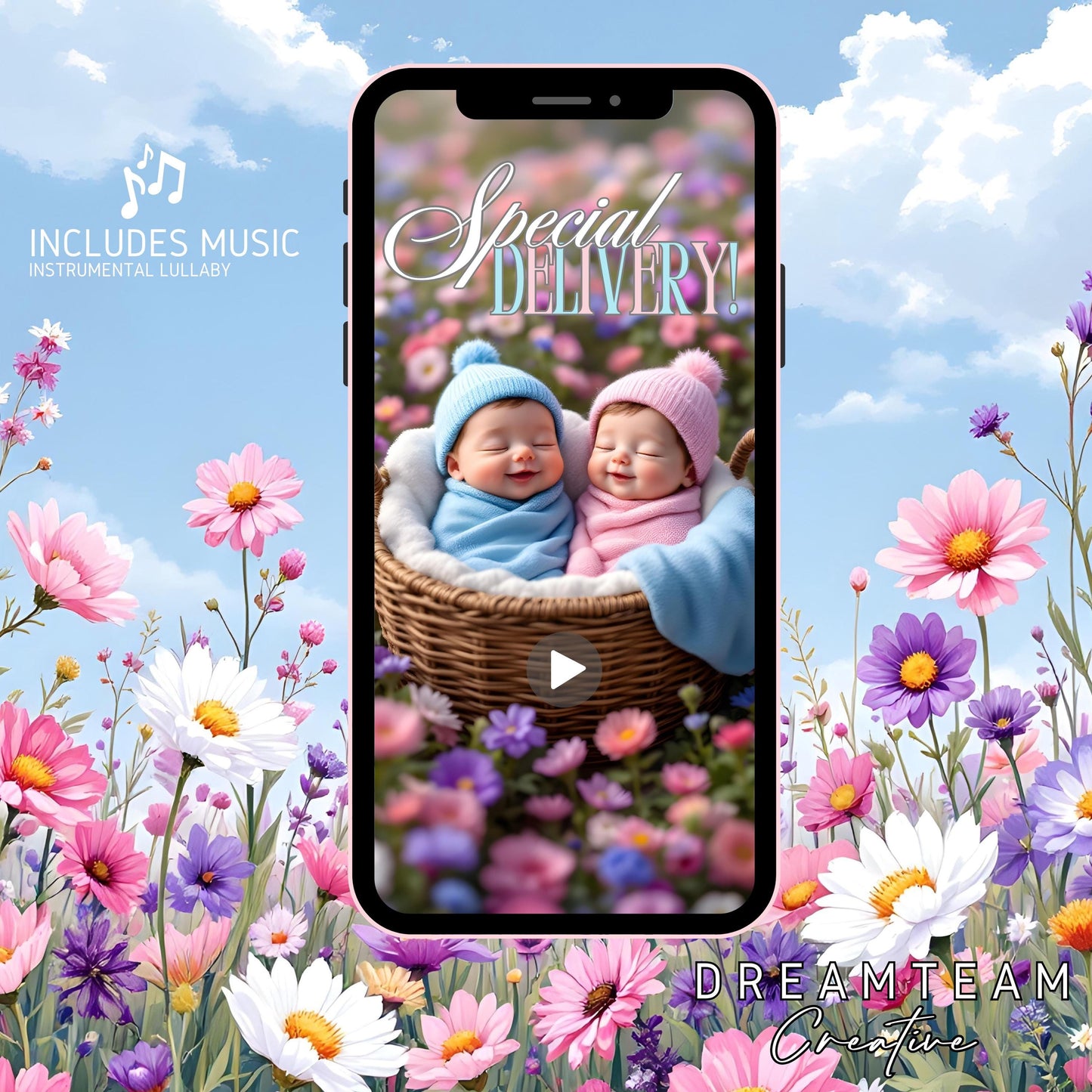 GENDER REVEAL Announcement Video Stork It's a Boy Video Pregnancy Announcement Video Gender Reveal Stork Video Gender Reveal Blue MP4 Video
