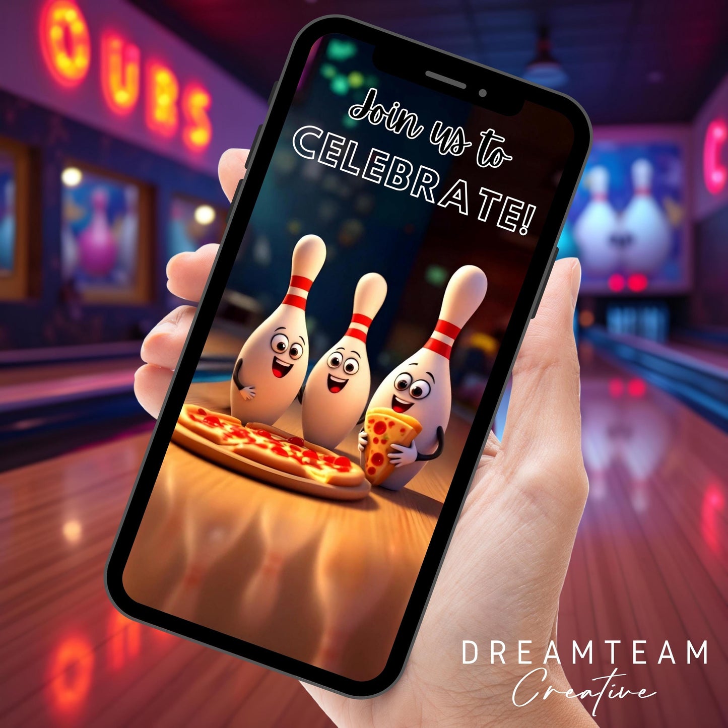 BOWLING BIRTHDAY Invitation Video Bowling Party Video Invitation Animated Bowling Pizza Party Bowling Video Invitation Bowling Evite MP4