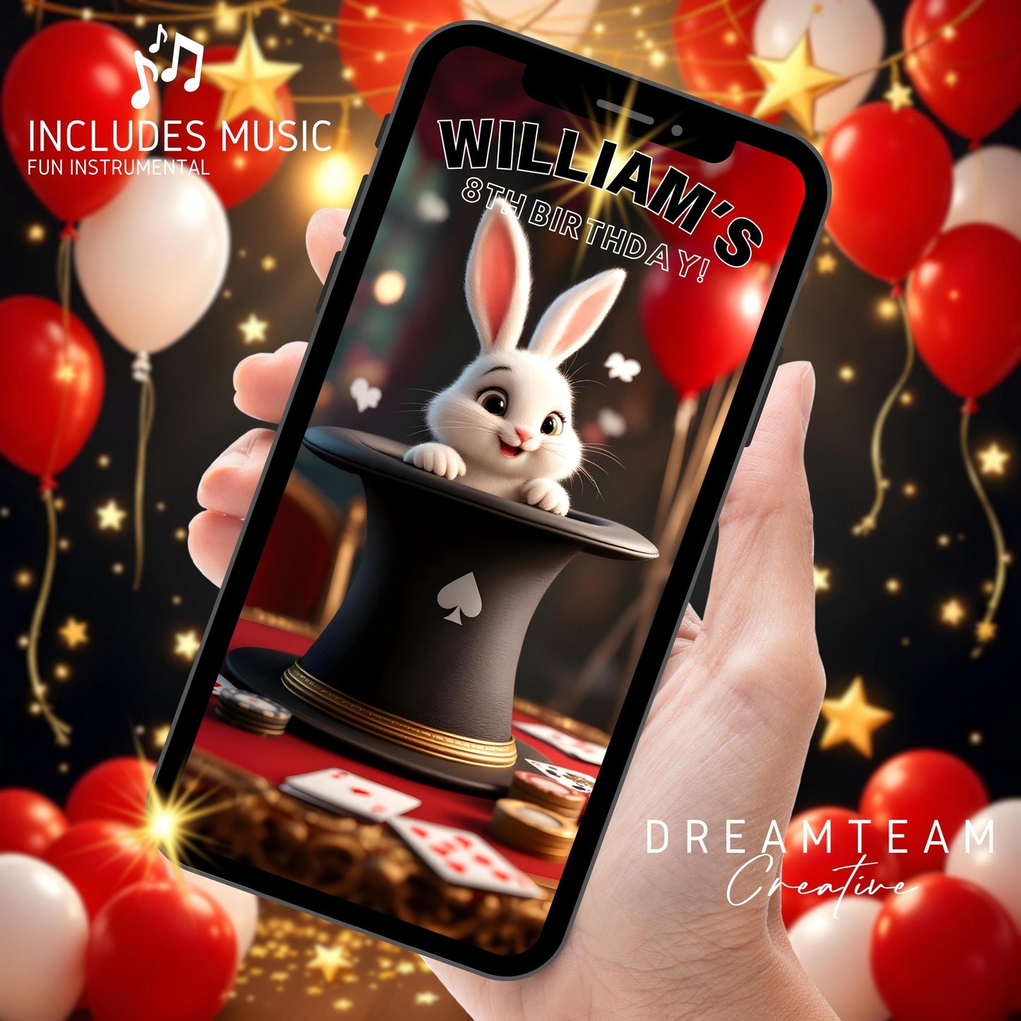 MAGIC PARTY Video Invitation Digital Magic Show Birthday Video Invite Animated Magic Invitation Magic Evite Magician Party Video Magic MP4