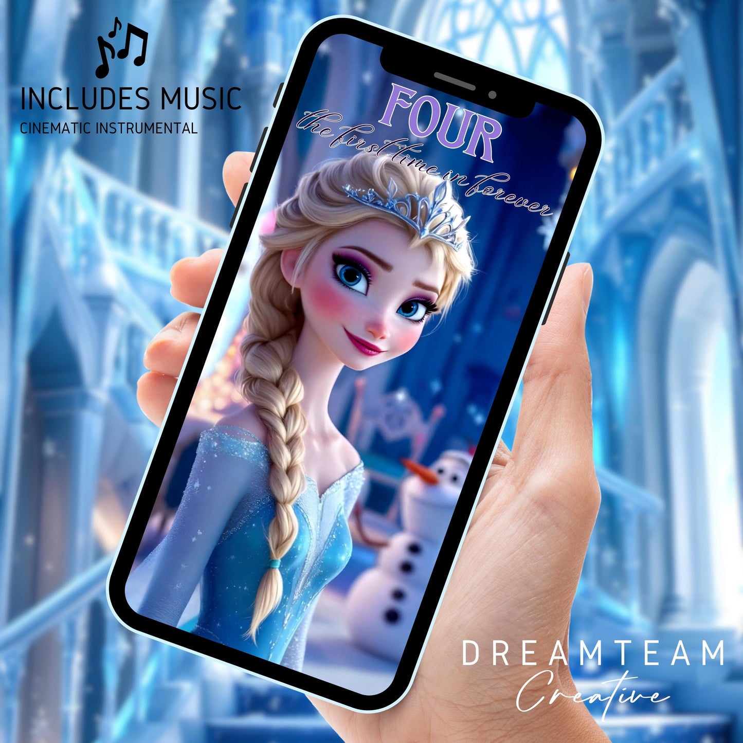 FROZEN Birthday Video Invitation Digital Princess Elsa Birthday Video Invite Animated Olaf and Princess Elsa Evite Olaf Video Invitation MP4