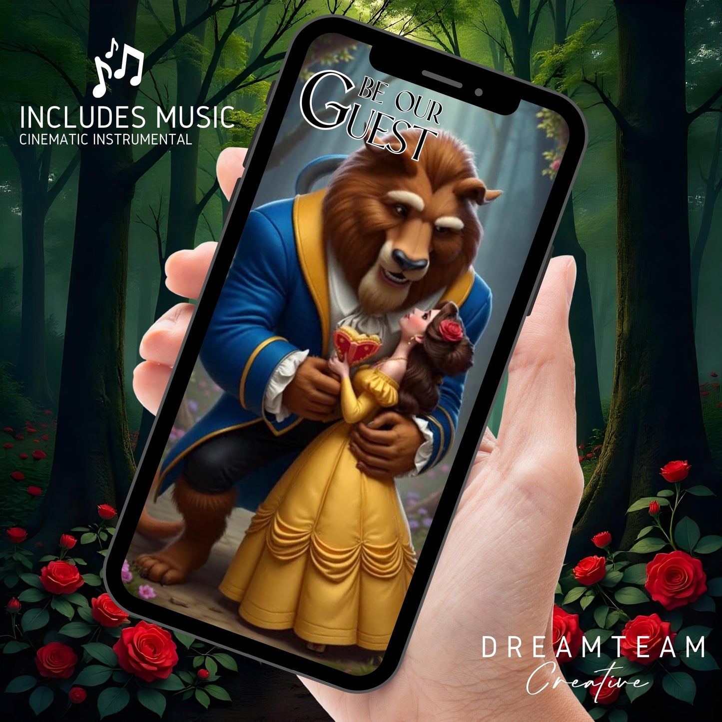 BEAUTY and BEAST Video Invitation Digital Beauty and the Beast Birthday Video Invite Princess Belle Video Invitation Princess Belle Evite