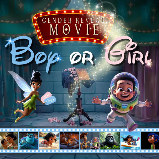 African American Gender Reveal Movie Boy Storybook Gender Reveal Movie Announcement Boy Baby Shower It's a Boy Gender Reveal Movie Baby Boy