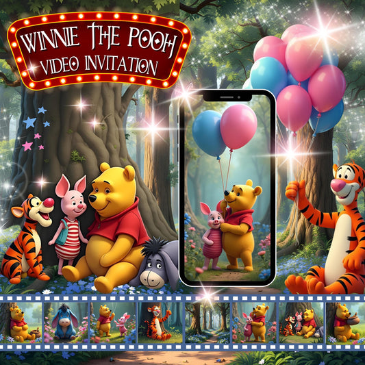 BABY SHOWER Video Invitation Winnie the Pooh Baby Shower Invitation Video Pooh Bear and Friends Baby Shower Video Pooh Bear Baby Video MP4