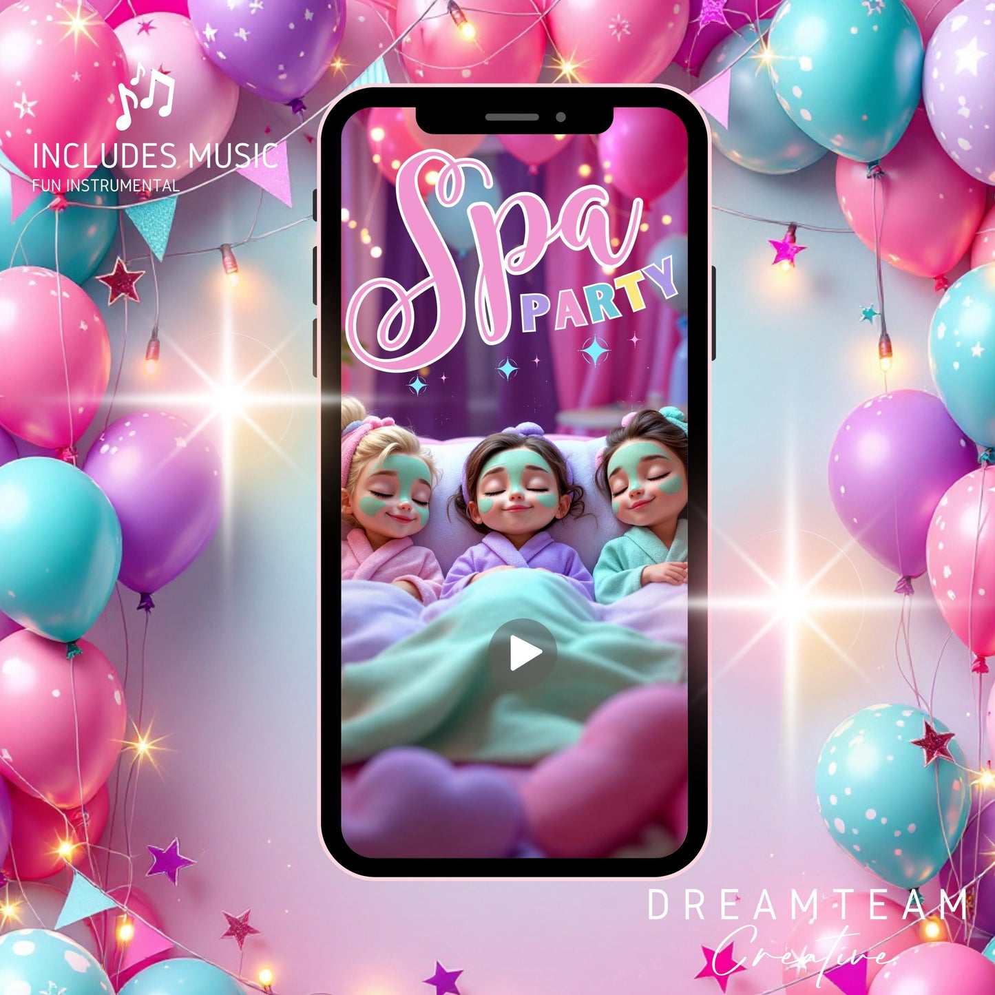 SPA PARTY VIDEO Invitation Digital Pamper Birthday Video Invitation Animated Spa Party Evite Pamper Party Video Invitation Spa Video Inv MP4