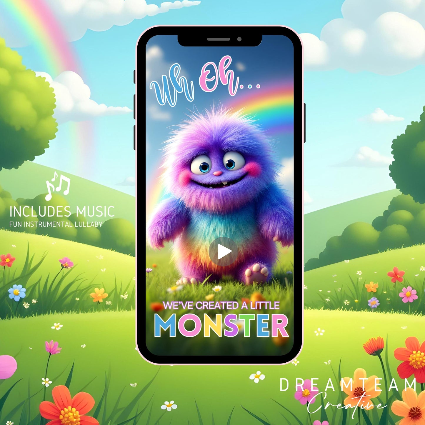 GENDER REVEAL Video Announcement Pregnancy Announcement Video Monster Gender Reveal He or She Video It's a Girl Little Monster Gender MP4