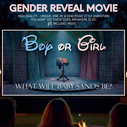 African American Gender Reveal Movie Girl Storybook Gender Reveal Movie Announcement Girl Baby Shower It's a Girl Gender Reveal Movie Baby