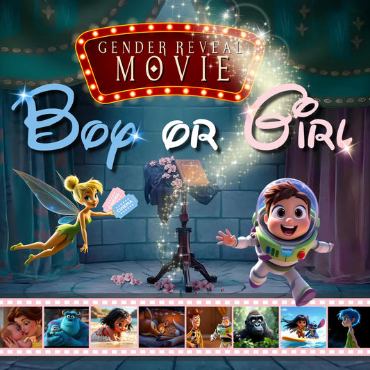 Gender Reveal Movie GIRL Storybook Gender Reveal Movie Announcement Girl Baby Shower It's a Girl Gender Reveal Movie Baby Magical Storybook