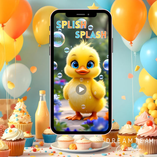DUCK Baby Shower Video Invitation Duck BUBBLES Video Baby Bash Video Invite Boy Duck Baby Shower Invitation Video Animated Duck Evite MP4