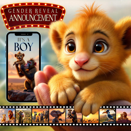 LION KING Gender Reveal Boy Baby Announcement Video Pregnancy Announcement Video Gender Reveal Lion King Gender Reveal Announcement Boy MP4