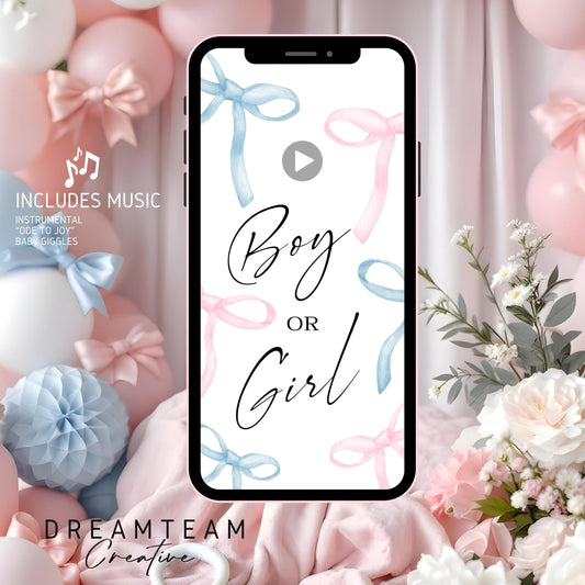 COQUETTE Gender Reveal Announcement Video It's a Girl Video Pregnancy Announcement Video Gender Reveal Video Gender Reveal Pink MP4 Video