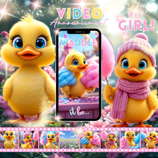 Girl GENDER REVEAL Video Announcement Pregnancy Announcement Video Duck Gender Reveal He or She Video It's a Boy Gender Reveal MP4 Baby Anno