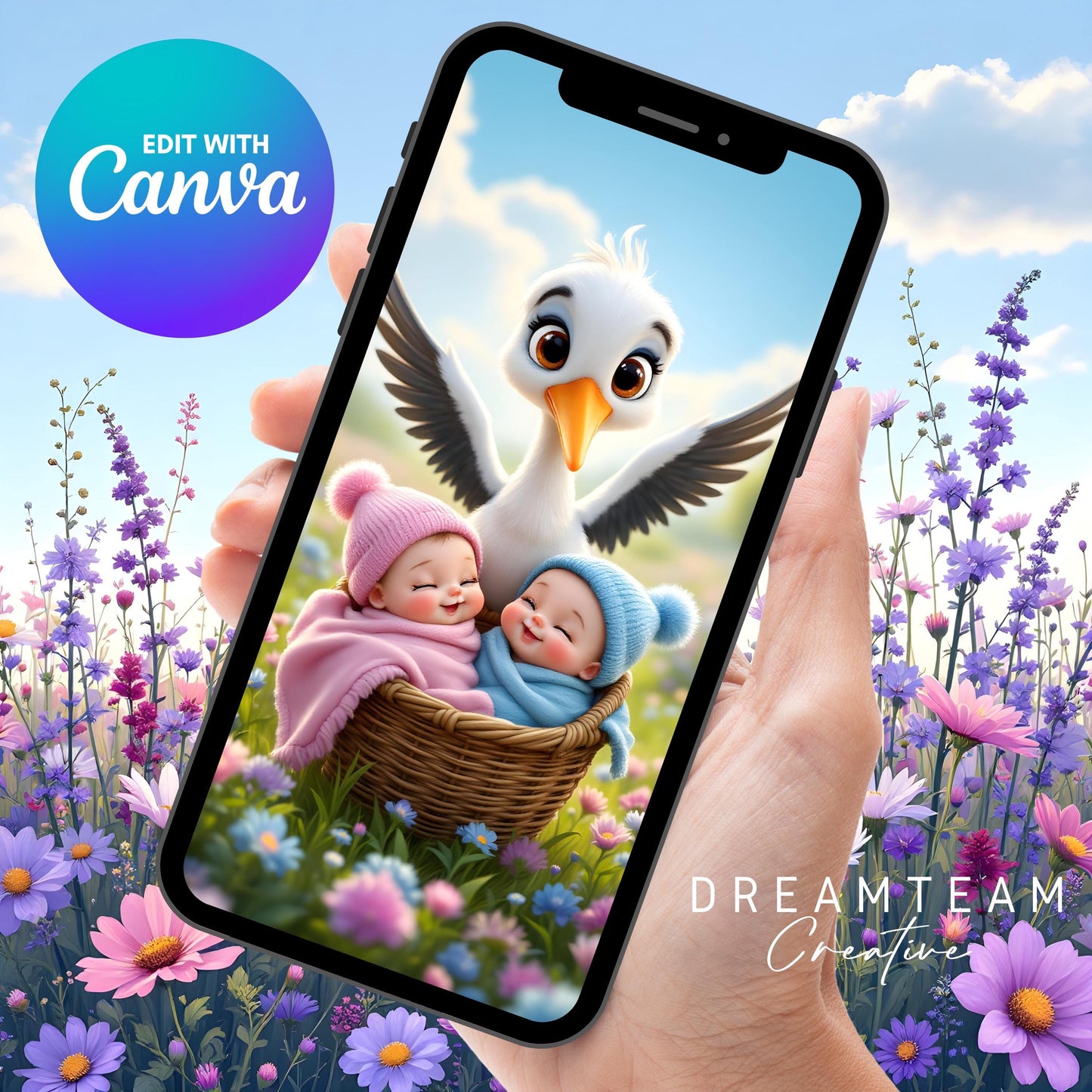 GENDER REVEAL Announcement Video Stork It's a Boy Video Pregnancy Announcement Video Gender Reveal Stork Video Gender Reveal Blue MP4 Video
